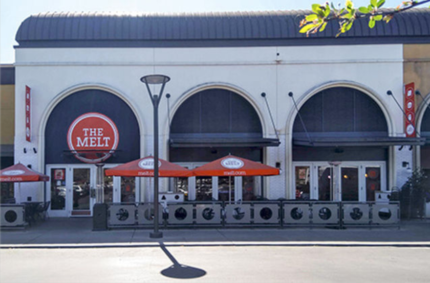 The outside of the Melt's Palo Alto location at Stanford Shopping Center.